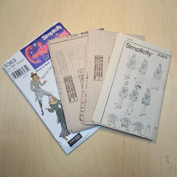 Simplicity 5363 Fairy Princess Pirate Costume VTG Sewing Pattern Size 6 -  12 - Picture 3 of 3